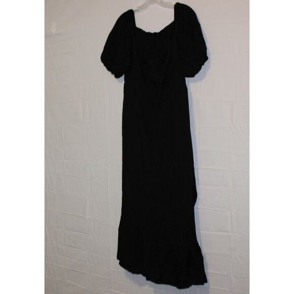 Bloomchic Dress Woman's Size 10 Medium Black Midi Cold Shoulder Pocket NWT - Picture 4 of 8